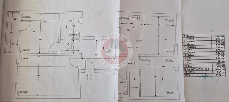 Lacul Tei | Apartament 3 camere | Decomandat | 67mp | B11383